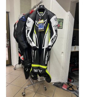 Combinaison moto cuir Berik Monza 2 noir blanc jaune