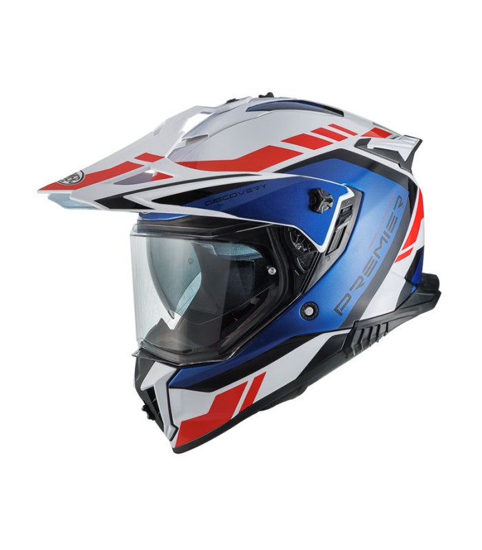 Casco Premier Discovery GL 13 bianco rosso blu