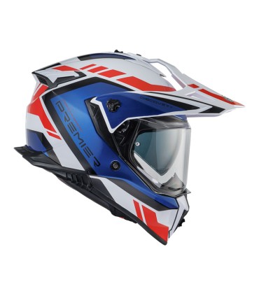 Casco Premier Discovery GL 13 bianco rosso blu