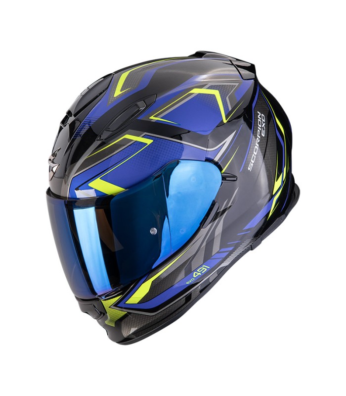Casco Scorpion Exo 491Zumo blu giallo