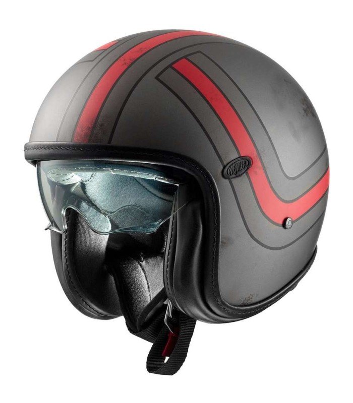jet helm Premier Vintage PLATINUM ED. EX 92 BM grau rot matt