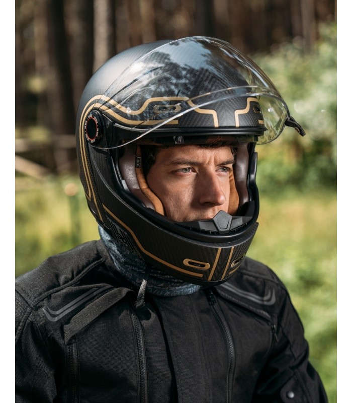 By City 90 Degrees gold carbon helmet
