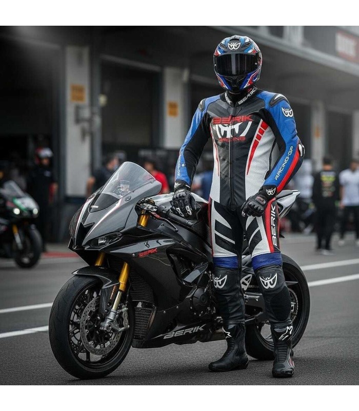Motorrad lederkombi Berik LS1 2.0 blau
