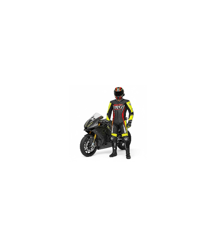 Combinaison en cuir Berik Ls1-171334FR noir jaune rouge