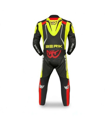 Combinaison en cuir Berik Ls1-171334FR noir jaune rouge