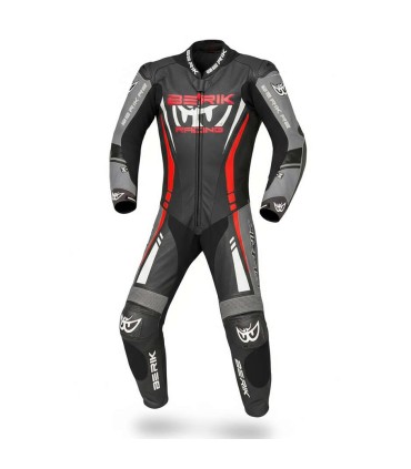 Tuta pelle Berik Ls1-171334FR grigia rossa