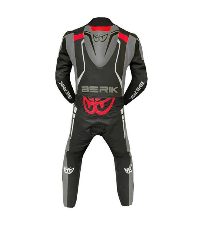 Tuta pelle Berik Ls1-171334FR grigia rossa
