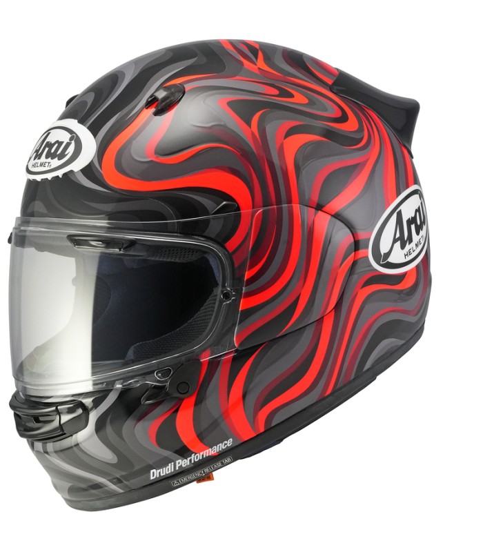 Arai Quantic Swirl red helmet