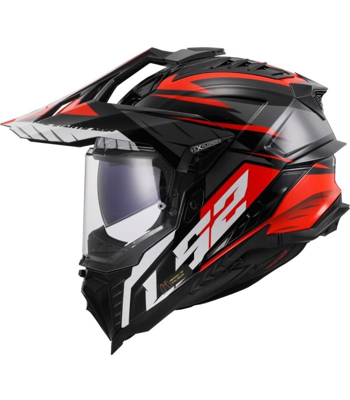 Casque LS2 MX701 Explorer Hpfc Spire rouge