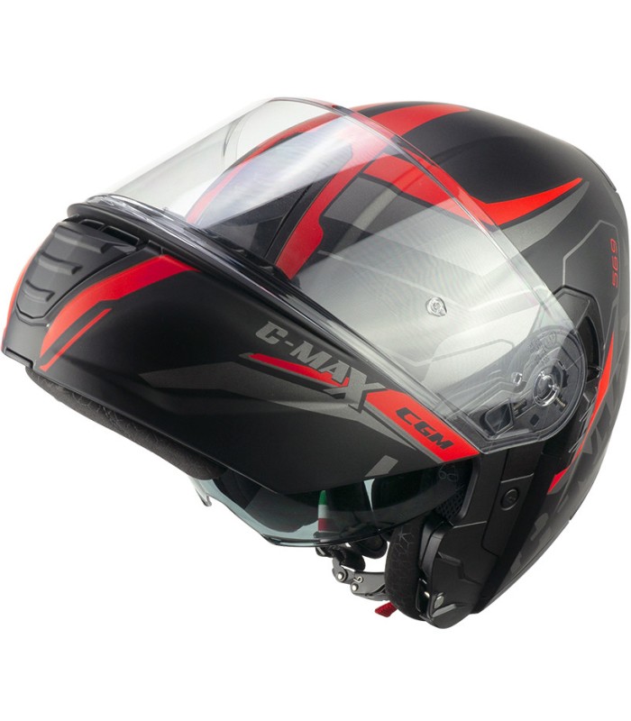 CGM 569A C-Max City red matt modular helmet
