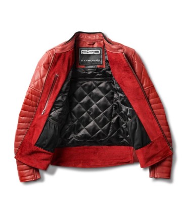 Roland Sands Design Maywood veste en cuir femme maraschino