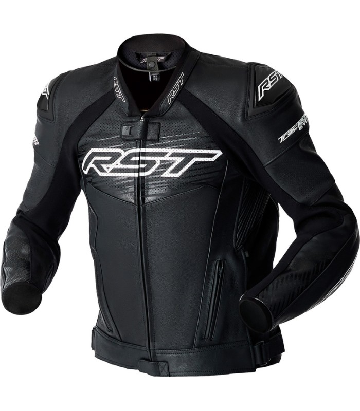 Lederjacke RST Tractech Evo D3O schwarz weiss