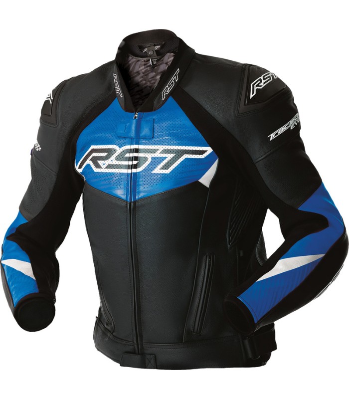Lederjacke RST Tractech Evo D3O schwarz blau
