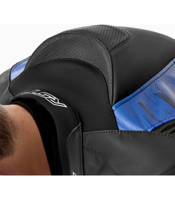 Veste en cuir RST Tractech Evo D3O noir bleu