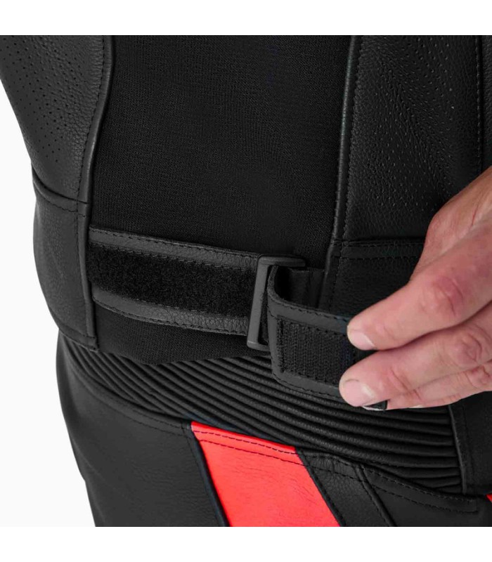 Veste en cuir RST Tractech Evo D3O noir rouge