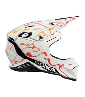 Casque cross Oneal 1 Srs Splash V.2 blanc orange