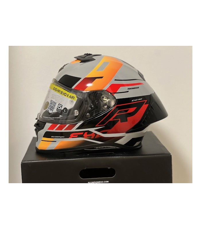 Casco Scorpion Exo R1 Evo 2 Air Adrenaline arancio