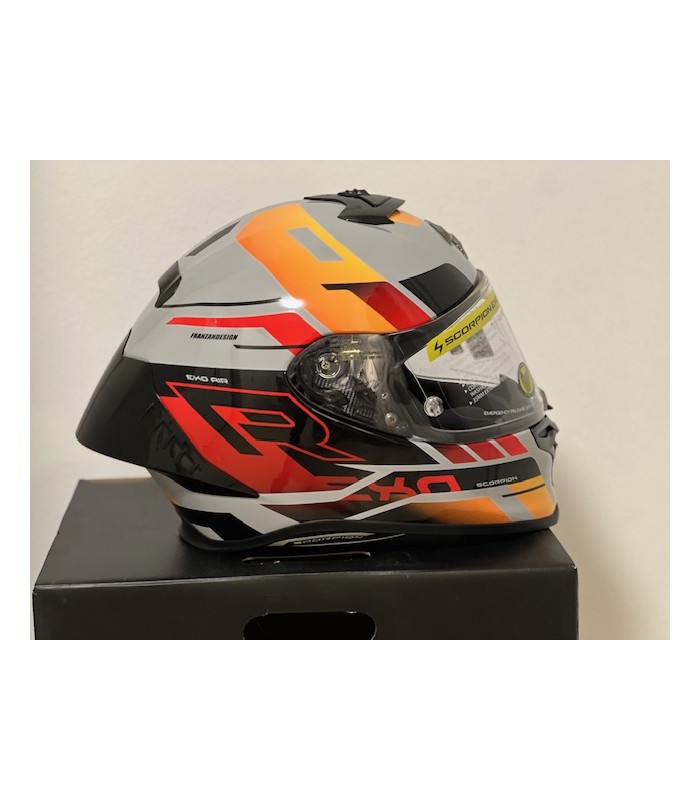 Casco Scorpion Exo R1 Evo 2 Air Adrenaline arancio