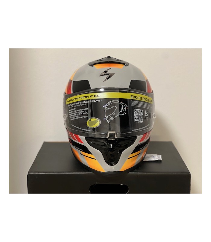 Casco Scorpion Exo R1 Evo 2 Air Adrenaline arancio