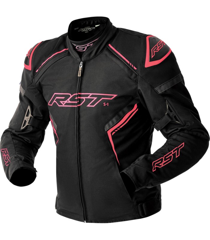 Veste femme Rst S1 D3O Textile noir pink