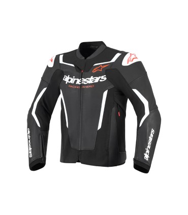 Alpinestars GP Force V2 leather jacket black white