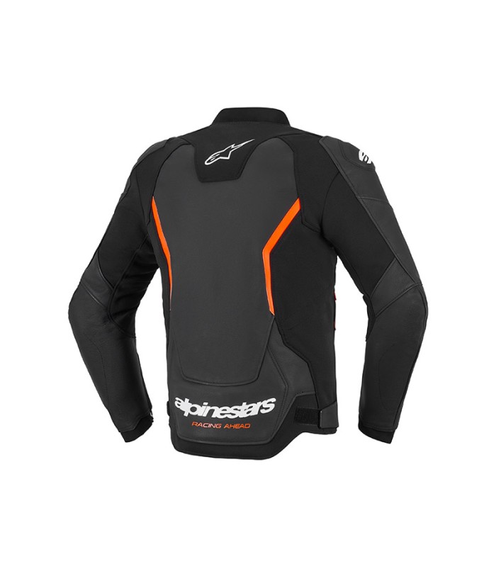 Alpinestars GP Force V2 leather jacket red fluo