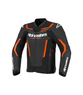 Giacca in pelle Alpinestars GP Force V2 nero rosso fluo