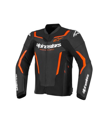 Giacca in pelle Alpinestars GP Force V2 nero rosso fluo
