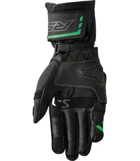 RST S-1 black green leather gloves