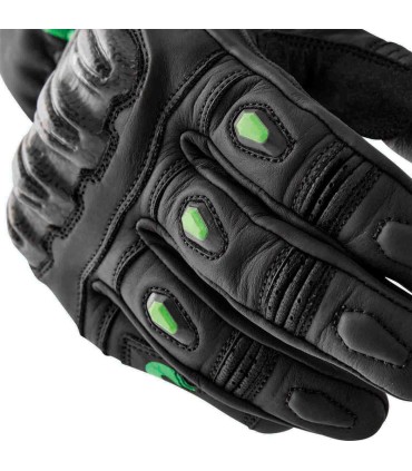 RST S-1 black green leather gloves