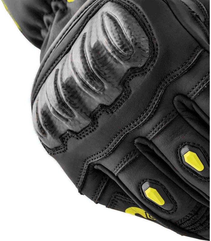 Leder handschuhe RST S-1 schwarz gelb