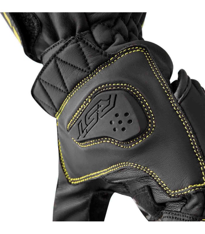 RST S-1 leather gloves black yellow