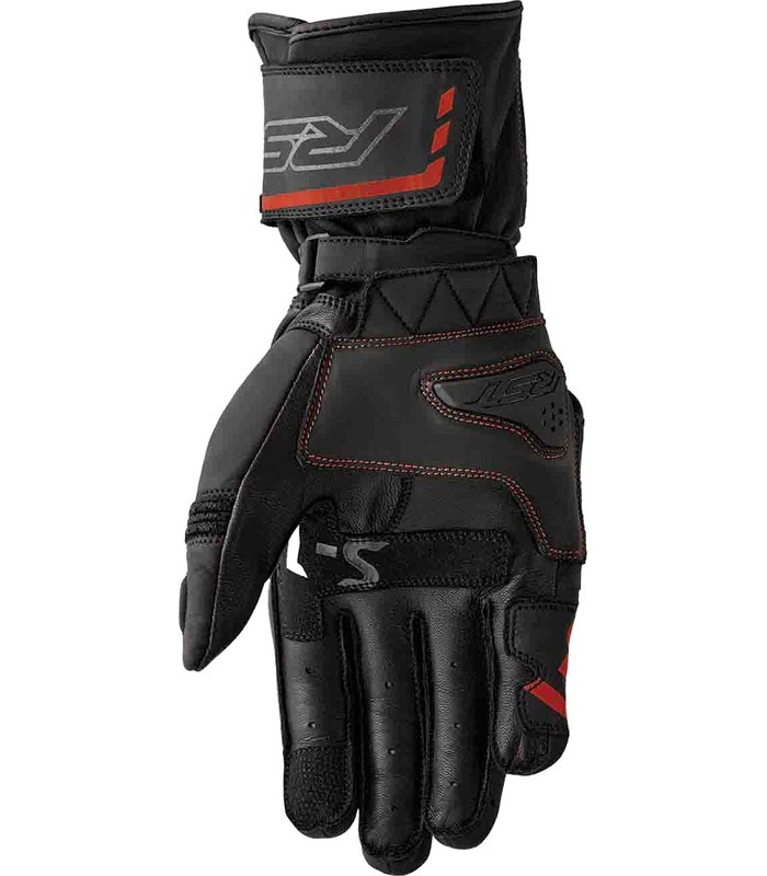 Leder handschuhe RST S-1 schwarz rot