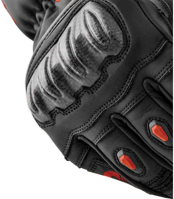 Leder handschuhe RST S-1 schwarz rot