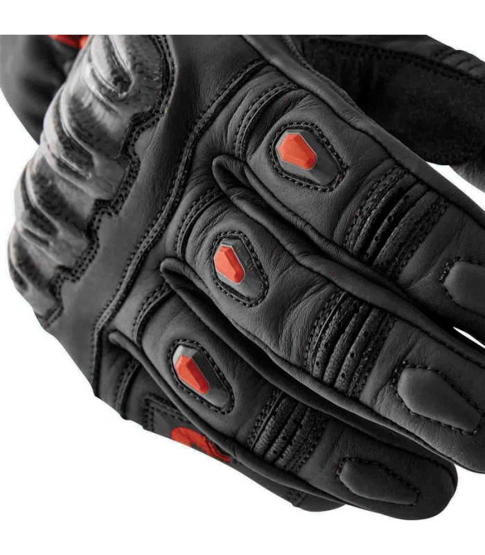 Leder handschuhe RST S-1 schwarz rot
