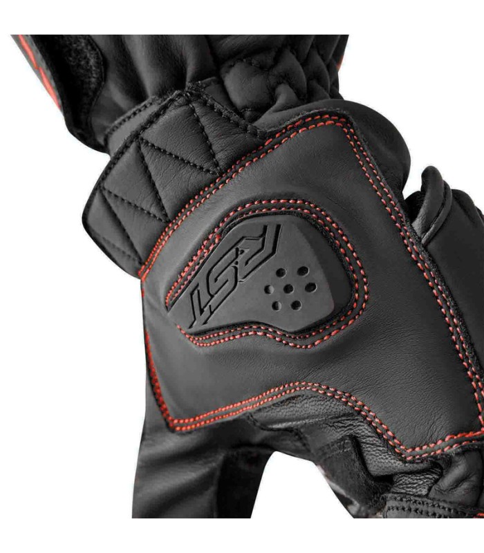 Guanti in pelle RST S-1 nero rosso