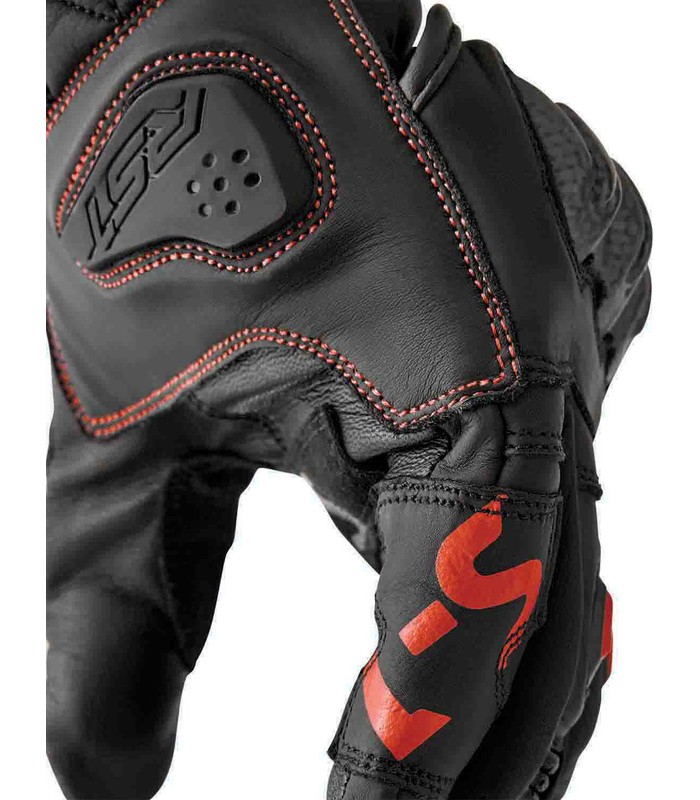 Guanti in pelle RST S-1 nero rosso