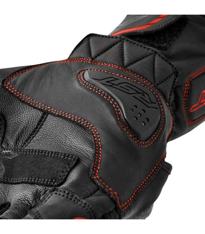 RST S-1 leather gloves black red