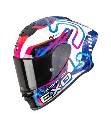 Casco Scorpion Exo R1 Evo 2 Air Cornering blu rosa