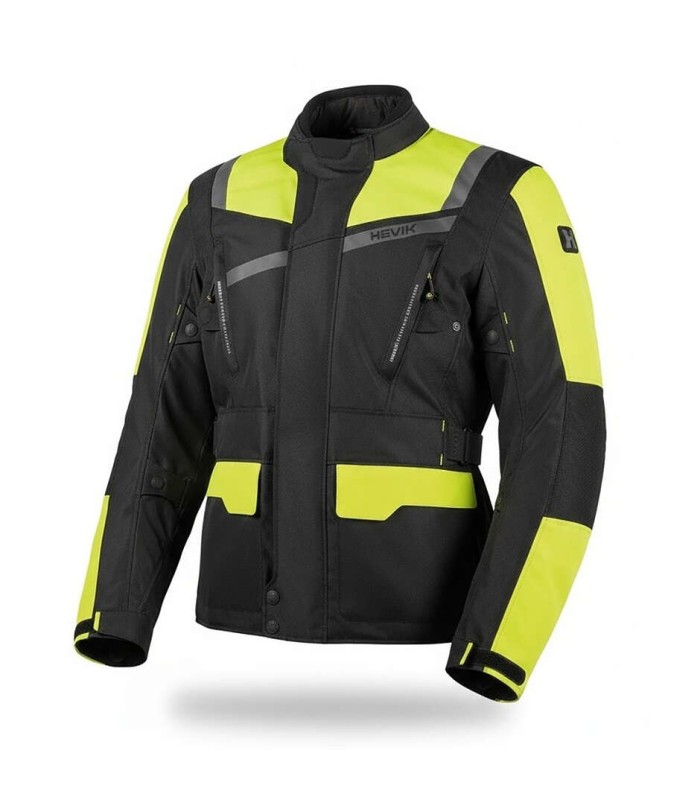 Giacca touring moto Hevik Stelvio Light nera gialla
