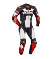 Tuta moto pelle Ixon Jackal bianco rosso