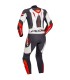 Tuta moto pelle Ixon Jackal bianco rosso