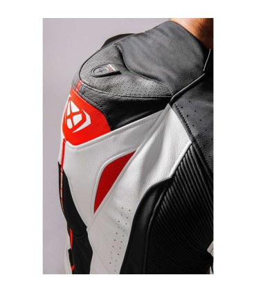 Combinaison en cuir Ixon Jackal blanc rouge