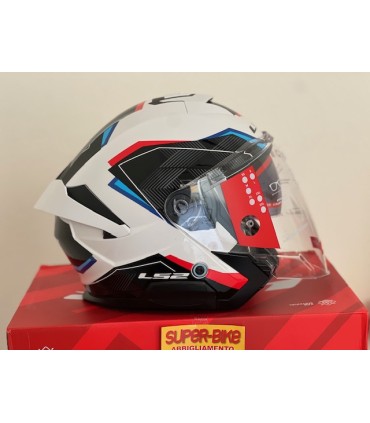 Helm jet LS2 OF618 Verso 2 Air weiss blau