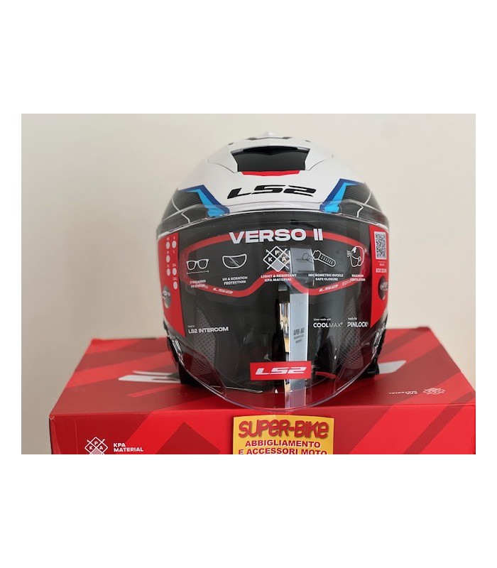 Casco jet LS2 OF618 Verso 2 Air bianco blu