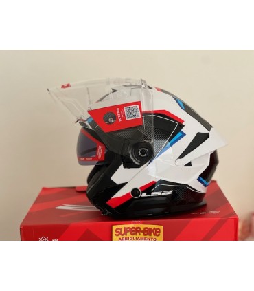Casco jet LS2 OF618 Verso 2 Air bianco blu