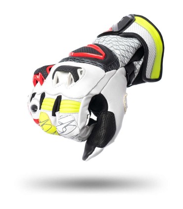 Handschuhe racing Spyke Tech Pro weiss gelb