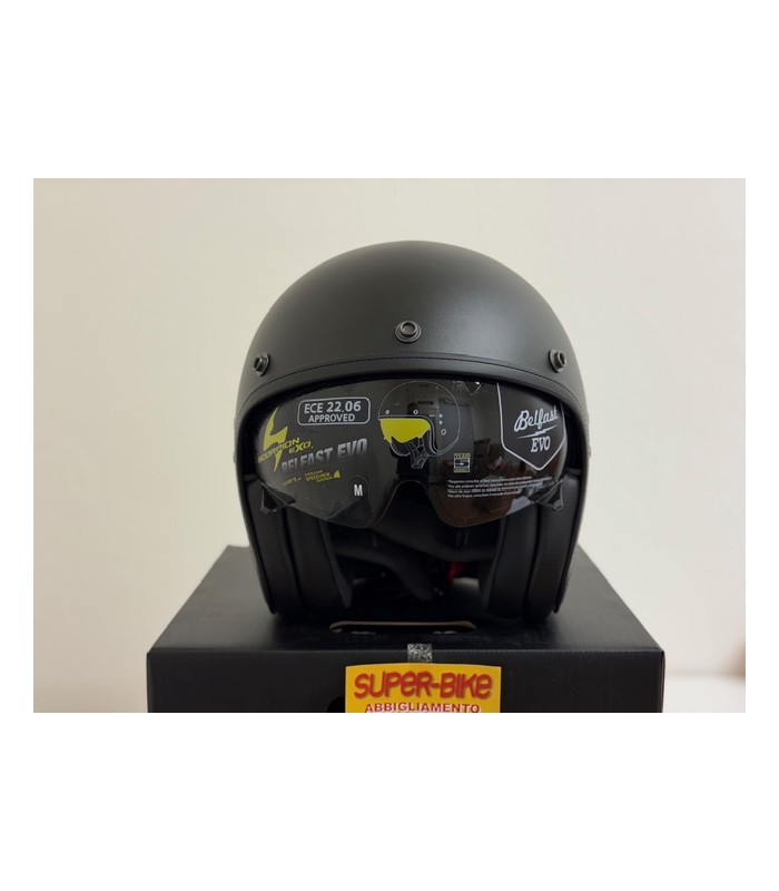 Casco jet Scorpion Belfast Evo nero perla opaco