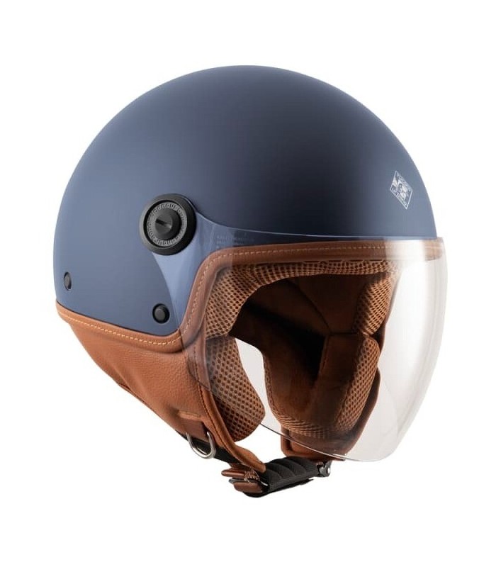 Casco Jet Tucano Urbano EL Jettin blu opaco marrone