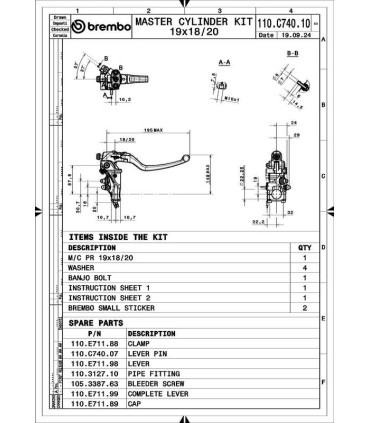Brembo Hauptbremszylinder 19 RCS Corsa Corta